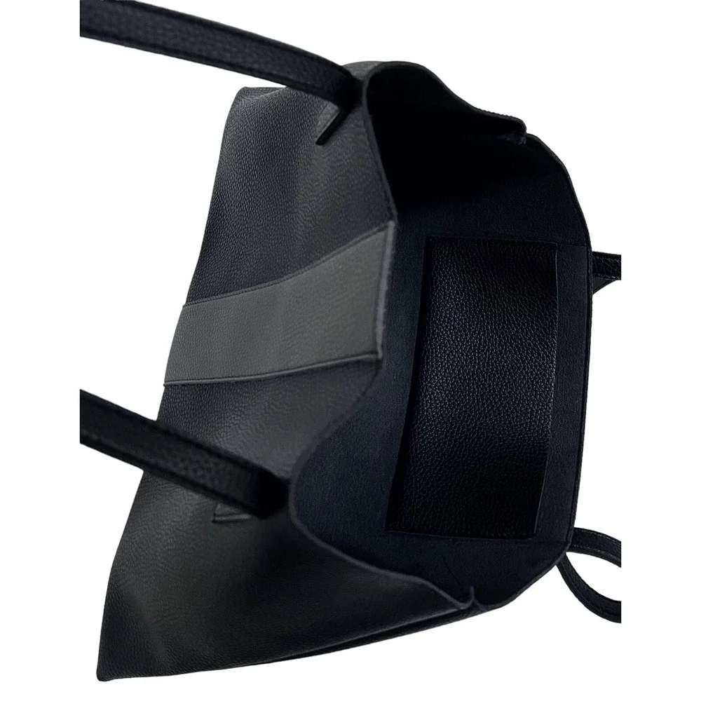 Vince Camuto Black Vegan Leather Purse Luck Tote Shoulder‎ Bag